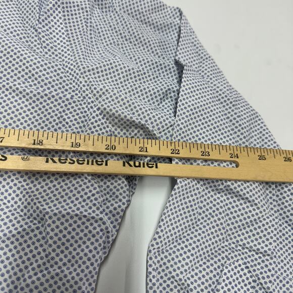 Ted Baker Shirt Mens Medium 15.5 32/33 Blue White Printed Button Down Endurance - Picture 9 of 13